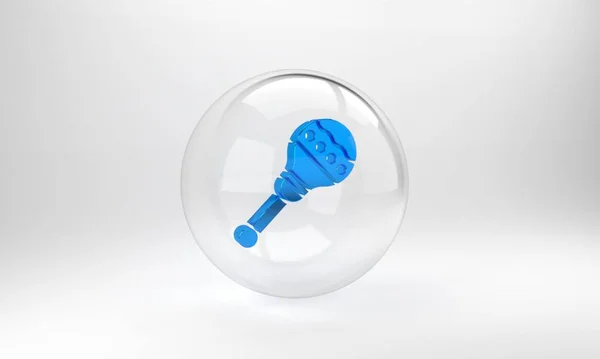 Ícone Azul Maracas Isolado Sobre Fundo Cinza Música Maracas Instrumento — Fotografia de Stock