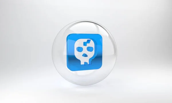 Blue Archeology Icon Isolated Grey Background Glass Circle Button Render — Stock Photo, Image