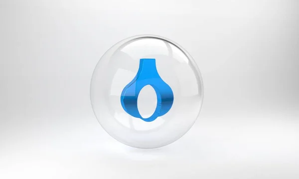 Ícone Alho Azul Isolado Fundo Cinza Botão Círculo Vidro Ilustração — Fotografia de Stock