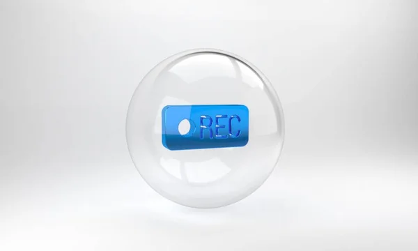 Icono Botón Blue Record Aislado Sobre Fondo Gris Botón Recreación — Foto de Stock