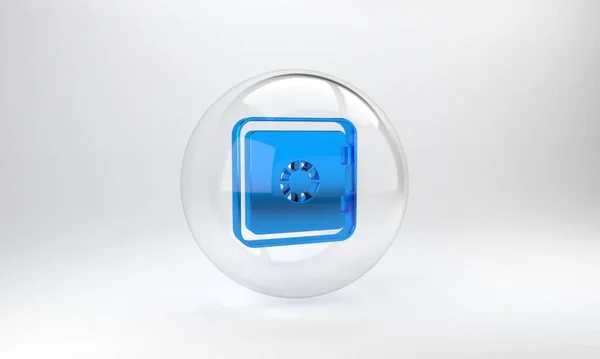 Μπλε Safe Εικονίδιο Απομονώνονται Γκρι Φόντο Πόρτα Ασφαλίζει Ένα Θησαυροφυλάκιο — Φωτογραφία Αρχείου
