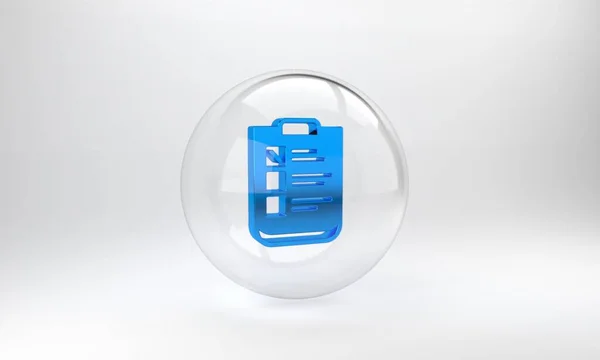 Ícone Teste Psicológico Azul Isolado Fundo Cinza Botão Círculo Vidro — Fotografia de Stock