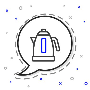 Elektrik hattı ikonu beyaz arkaplanda izole edildi. Çaydanlık ikonu. Renkli taslak konsepti. Vektör.