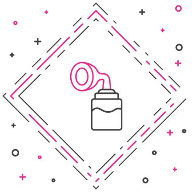 Göğüs pompası simgesi beyaz arkaplanda izole edildi. Renkli taslak konsepti. Vektör.