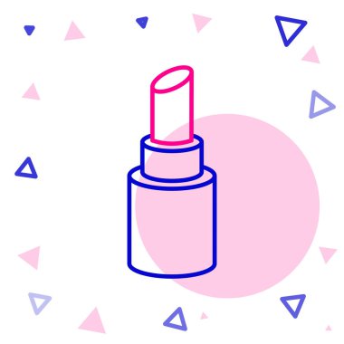 Beyaz arkaplanda çizgi ruj simgesi izole edildi. Renkli taslak konsepti. Vektör.