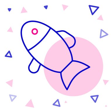 Line Fish simgesi beyaz arkaplanda izole edildi. Renkli taslak konsepti. Vektör.