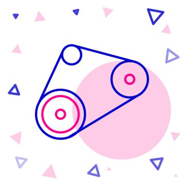 Çizgi Zaman Kayışı kipi simgesi beyaz arkaplanda izole edildi. Renkli taslak konsepti. Vektör.