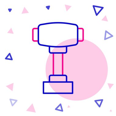 Çizgi Dişli şekil değiştiren simgesi beyaz arkaplanda izole edildi. Elle iletim simgesi. Renkli taslak konsepti. Vektör.