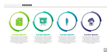 Not kağıdını masa tuşuna basılı tut. Fıskiye kalem ucu ve Bulut veritabanı. Ticari bilgi şablonu. Vektör.