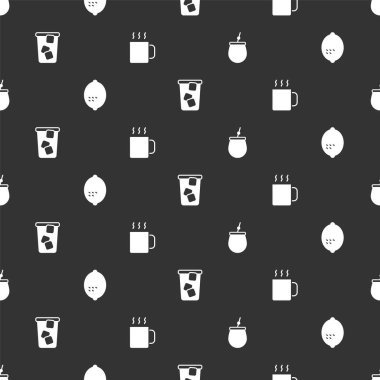 Mate çayı limonlu buzlu ve dikişsiz olsun. Vektör.