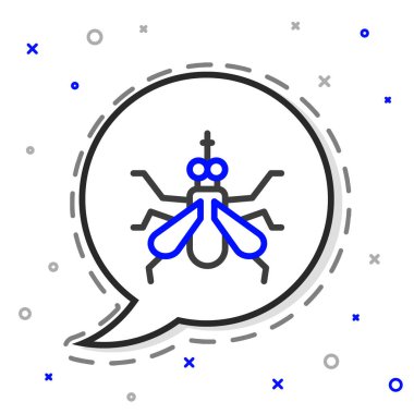 Beyaz arkaplanda çizgi sivrisinek simgesi izole edildi. Renkli taslak konsepti. Vektör.