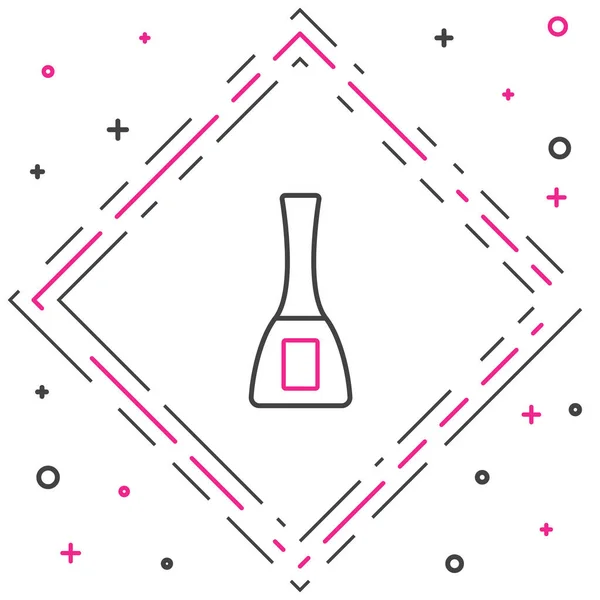 线条指甲油瓶子图标隔离在白色背景 五彩缤纷的概念 — 图库矢量图片
