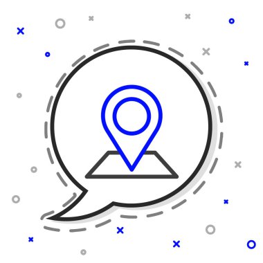 Satır konumu simgesi beyaz arkaplanda izole edildi. Dünya ya da Dünya işareti. Renkli taslak konsepti. Vektör.