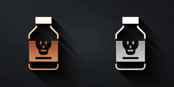 Vergiftete Pille Gold Und Silber Isoliert Auf Schwarzem Hintergrund Pille — Stockvektor