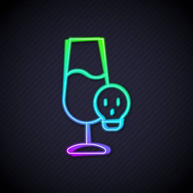 Glowing neon line Poisoned alcohol icon isolated on black background. Vector.