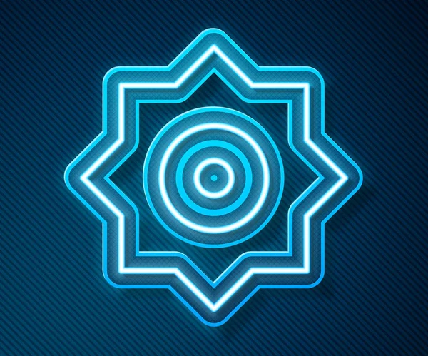 Glowing Neon Line Falling Star Icon Isolated Blue Background Meteoroid — Stockový vektor