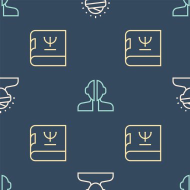 Beyin sarsıntısı baş ağrısı psikoloji kitabı ve bipolar bozuklukları sorunsuz bir kalıba göre ayarlayın. Vektör.