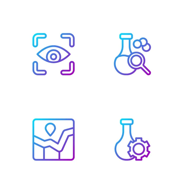 Definir Linha Tubo Teste Gráfico Gráfico Infográfico Digitalização Ocular Ícones —  Vetores de Stock