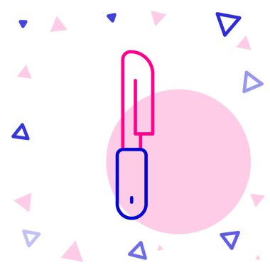 Çizgi Bıçak simgesi beyaz arkaplanda izole edildi. Çatal bıçak sembolü. Renkli taslak konsepti. Vektör.