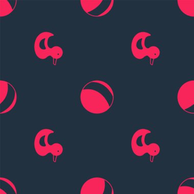 Kauçuk ördek ve plaj topunu kusursuz desene ayarlayın. Vektör.