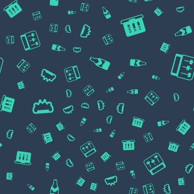 Bira şişesi sesi ya da ses kaydedici Brass knass ve davul makinesi müziğini kusursuz desenlere ayarlayın. Vektör.