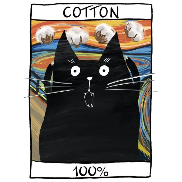 고양이와 Cotton 100 — 스톡 사진