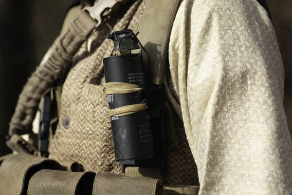 Imitace Kouřového Granátu Airsoftová Replika Detailní Pancíř — Stock fotografie