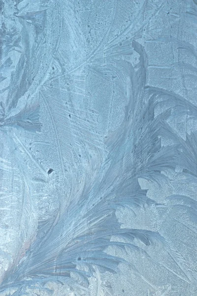 Jégminta Üvegen Gyönyörű Téli Minta Üvegen — Stock Fotó