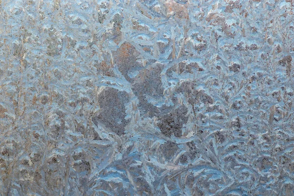 Camdaki Buz Deseni Camdaki Güzel Kış Deseni — Stok fotoğraf