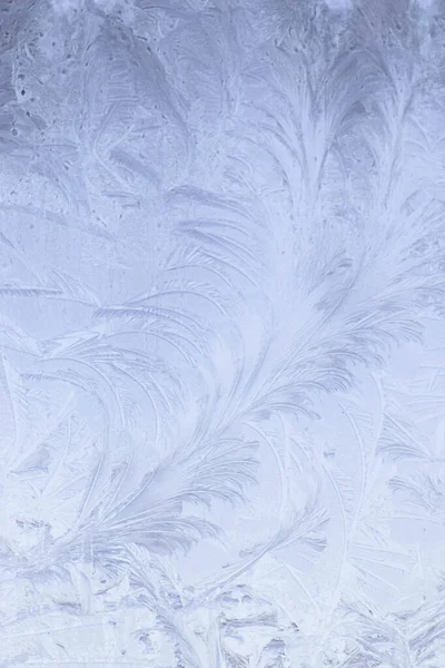 Jégminta Üvegen Gyönyörű Téli Minta Üvegen — Stock Fotó