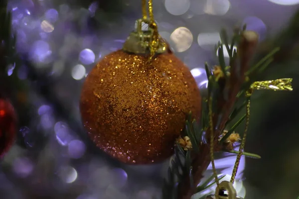 Decoraciones Del Árbol Navidad Juguetes Navidad Colores —  Fotos de Stock