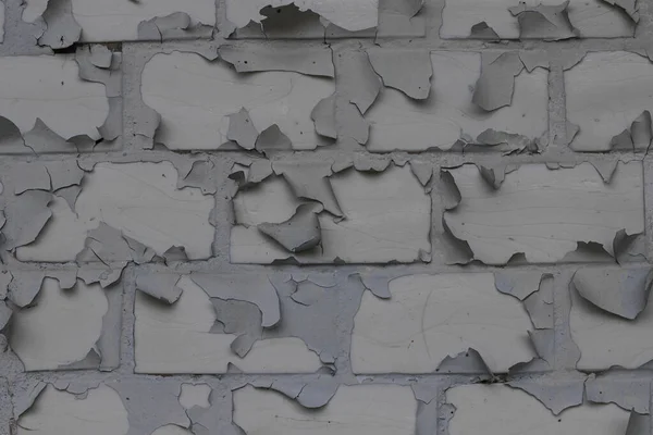 Shabby Burnt Peeling Paint Brick Wall — Stok Foto