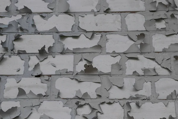 Shabby Burnt Peeling Paint Brick Wall — Stock Photo, Image