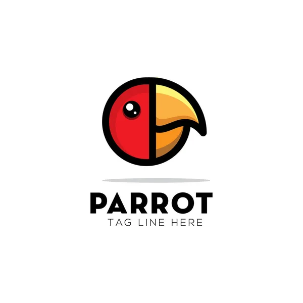 Simple Head Parrot Logo Design Icon Bird Parrot Modern Vector — 图库矢量图片