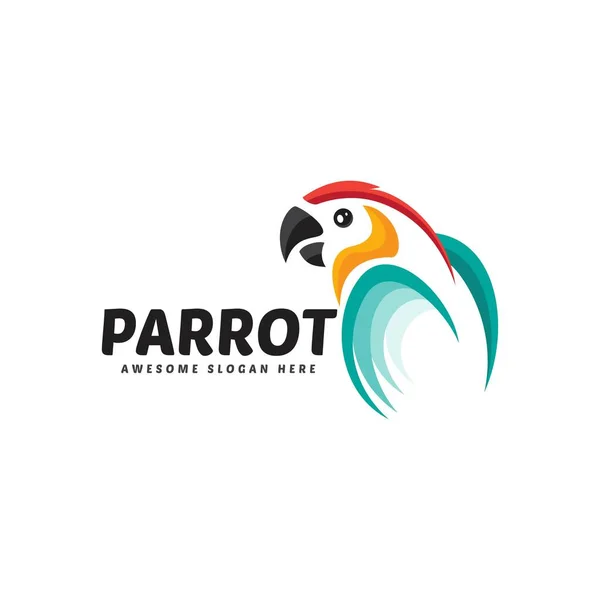 Renkli Papağan Logosu Tasarımı Modern Kuş Logosu Simge Sembol Vektör — Stok Vektör