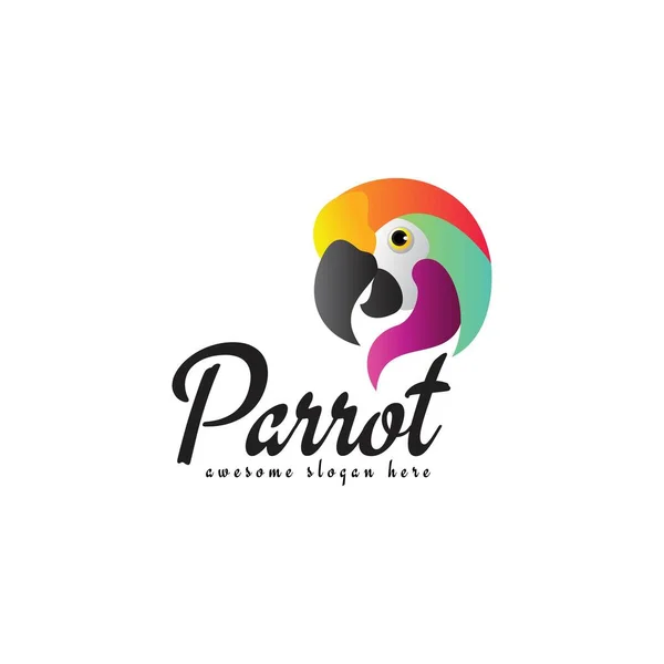 Soyut Papağan Logosu Tasarımı Renkli Kuş Logosu Modern Vektör Simge — Stok Vektör