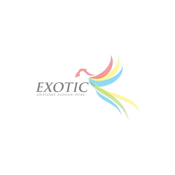 Abstrakte Vogel Bunte Logo Design Papageienvogel Logo Modern Exotisch Elegant — Stockvektor