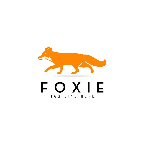 简单的橙色狐狸标识设计 非常适合使用品牌 轮廓狐狸现代矢量模板 — 图库矢量图片