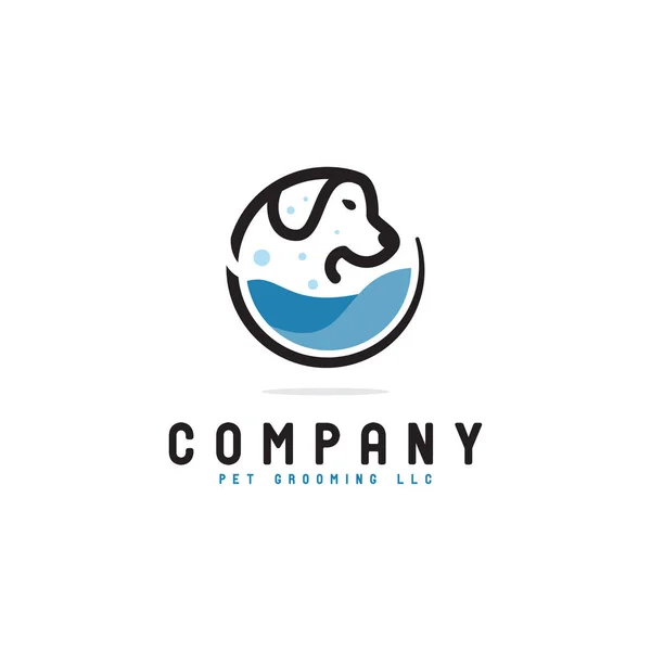 Creative Simple Dog Logo Design Pet Grooming Logo Concept Modern — Stockvektor
