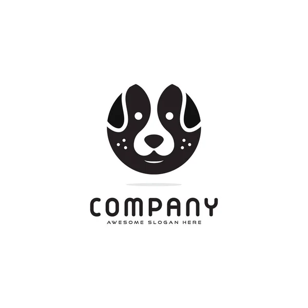 Simple Dog Circle Logo Design Creative Animal Dog Logo Illustration — 图库矢量图片