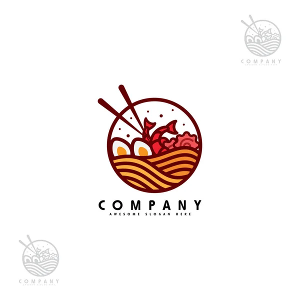 Creative Simple Ramen Logo Design Noodles Bowl Logo Concept Good — Stockvektor