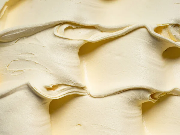 Vaniljsmak Gelato Full Frame Detalj Närbild Beige Ytstruktur Vaniljglass — Stockfoto