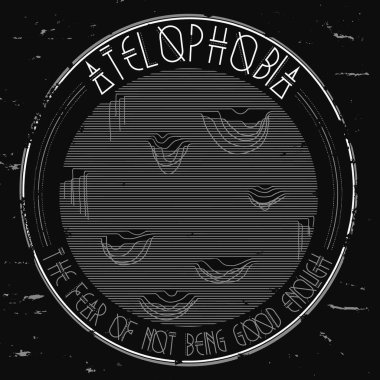 atelophobia beyaz tee grafik tasarımı