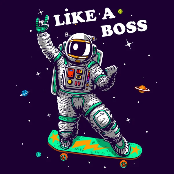 Boss Astronaut Version — Stock Vector