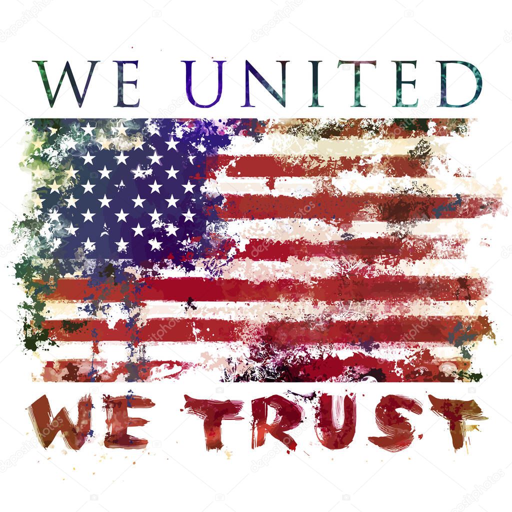 we united we trust graphic illustration