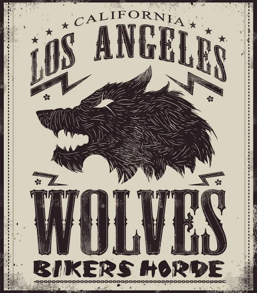 Wolves Tee Εικονογράφηση Τοίχο Τέχνη Σχέδιο Εκτύπωσης — Διανυσματικό Αρχείο