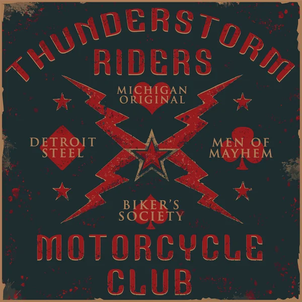 Thunderstorm Riders Tee Graphic Wall Art Print — Vector de stock