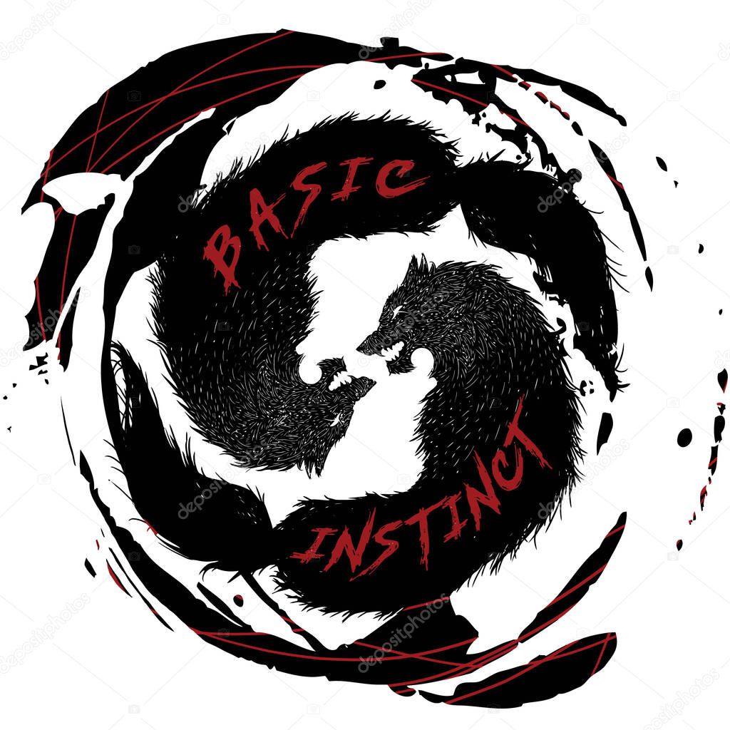 Basic instict t shirt illustration wall art abstract graphic print design