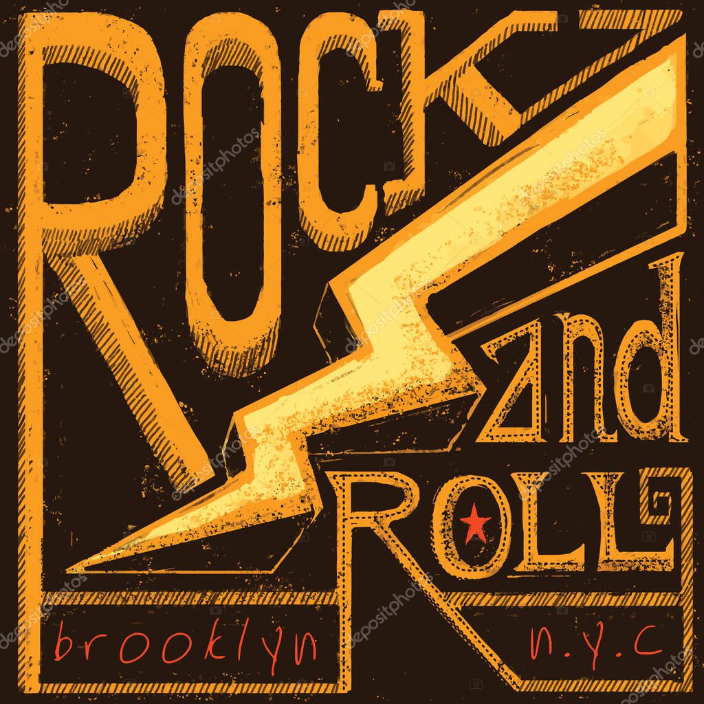 Rock and roll tee graphic hand drawn wallpaper illustration
