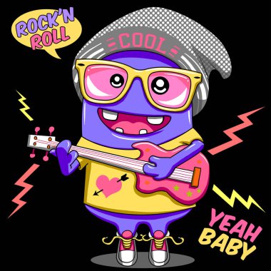 tee grafik duvar resimleri pijama çizgi film karakteri tekstil kartpostal baskı etiketi tasarımı